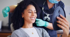 smiling dental patient smiling dental patient